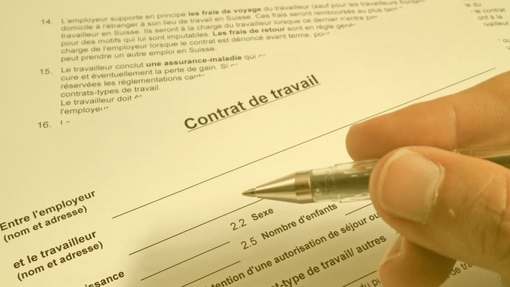 Lieu de travail et contrat